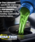 Premium Synthetic Blend 80W-90 Gear Lube For Outboard Motors poured into engine for smooth operation