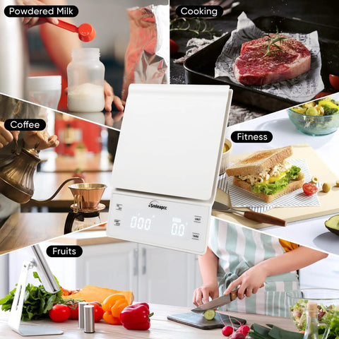 Spot On Accuracy Digital Kitchen Scale For Food And Coffee 0.1g To 3000g High Precision Mini Scale used in various kitchen tasks