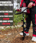 Powerful 1500W Electric Post Hole Digger With 6 Inch Auger Bit in use, ergonomic handle, outdoor scene