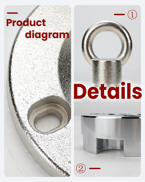 Three Pack Universal Lifting Ring Eye Bolts For Outboard Motors MT0022 Compatible With Yamaha V8 V6 Lifting Adapters MT0025 And Mercury Verado MT0024 OEM Equivalent Quality Beefy Heavy Duty Marine Lifting Eyebolts, close-up detail