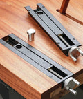 Rock Solid Bench Vise With Tail Clamp And Crank Handle For Woodworking And Metal Tasks Hella Adjustable 110Mm Stroke Aluminum body with stainless screw rod.