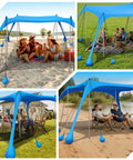 Big Family Beach Tent Sun Shelter 11x10 Ft With 12 Sandbags UPF 50 Plus Shade Canopy for outdoor gatherings and relaxation