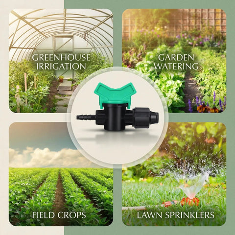 Drip Irrigation Fittings Set Twenty Pcs Five Eighth Inch To One Quarter Inch Barb Tubing Takeoff Adapters With Valves for garden use