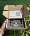 Open box showing Five Position Rotary Pressure Washer J-Rod Nozzle Tip Holder With Quick Twist Tip Switching