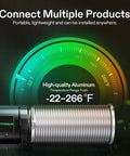 Temperature gauge with high-quality aluminum duct, -22 to 266 F range, 8 Inch Flexible Aluminum Ducting For HVAC Ventilation 25 Ft Air Duct Hose With Two Clamps Multi Layer Dryer Duct For Heating Cooling Exhaust And No Fuss Setup For Easy Airflow displayed.