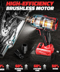 Cordless Impact Wrench Half Inch Brushless Beast Power 270 ft lbs Tightening Torque 300 ft lbs Breakaway Torque