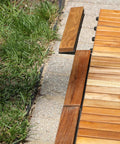 Teak Wood End Pin And Side Trim Pieces For Floor Transitions 8 Piece Set Interlocking Natural Teak Oil Finish Outdoor Install