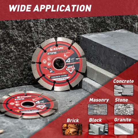 Segmented Diamond Cutting Blade 4.5 Inch For Angle Grinder Stone Master, Aggressive Cut For Concrete Granite Masonry Brick