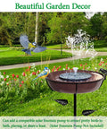 Deep Metal Bird Bath With 40 Inch Tall Stake Removable 13 Inch Diameter Bowl Antique Bronze Outdoor Garden Decor Heavy Duty Five Prong Base For Stable Upright Stand In Yard Vibe Ready For Your Patio And Lawn