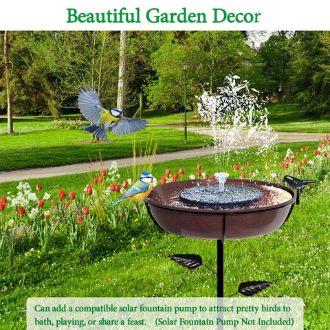 Deep Metal Bird Bath With 40 Inch Tall Stake Removable 13 Inch Diameter Bowl Antique Bronze Outdoor Garden Decor Heavy Duty Five Prong Base For Stable Upright Stand In Yard Vibe Ready For Your Patio And Lawn