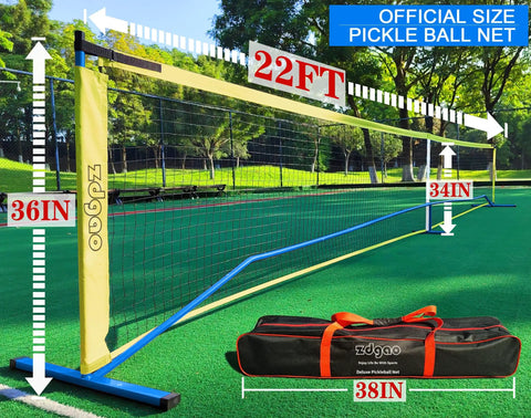 Portable Pickleball Net Set For Driveway With Regulation 22 Foot Net Weather Resistant Steel Frame Easy Setup Includes Carrying Bag And Four Pickleballs For Backyard Fun And Casual Matches