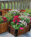 Wooden planters with Heavy Duty Raised Garden Bed Corner Brackets 12 Pack For 12 To 24 Inch Planters And Wood Beds In Black Metal With Screws