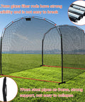 Portable Baseball And Softball Batting Cage Net With Frame For Backyard Practice, 13x10x8 ft, glass fiber and steel material