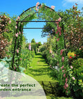 Tall Garden Arch Trellis For Climbing Plants Built Tough Heavy Duty Metal Tunnel Archway With Adjustable Base Width 87 Inch High