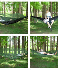 Camping Hammock With Mosquito Net And Rain Fly For Outdoor Adventures Travel Bug Net Hammock Tent For Hiking And Backpacking Durable Parachute Nylon 210T 75D Breathable Triple Stitching Supports Up To 660 Lbs Camping Gear in outdoor setting.