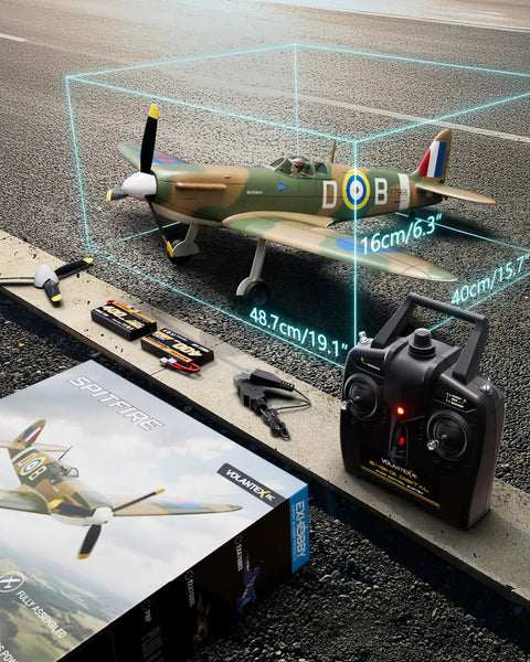 Brushless RC Plane With 4 Channel Remote Spitfire Fighter RTF Gyro Stabilizer Aileron Advanced Aerobatics Three Flight Modes