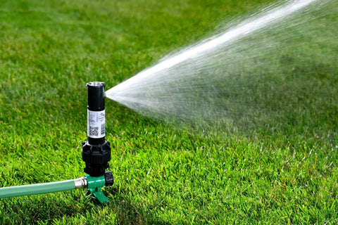 Heavy Duty Gear Drive Rotor Sprinkler On Robust Green Stake With 40 To 360 Degree Adjustable Pattern And 26 To 38 Foot Spray Reach