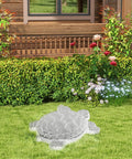 Turtle Shaped Stepping Stone Mold For Concrete No Fuss DIY Path Maker on lawn near garden trellis, ABS material, floral background