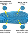 Ultra Thick Disposable Shoe Covers 120 Pack 60 Pairs Non Slip Water Resistant Booties shown flat with texture details