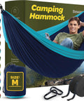 Durable Nylon Camping Hammock Chair With 400 Lbs Capacity Single Or Double Size Tree Straps Attached Carry Bag