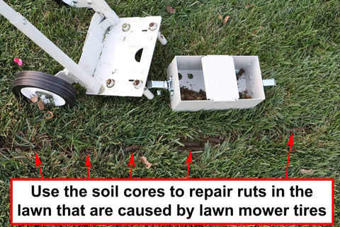 Core Lawn Aerator Version 4 Kit with 3.4 inch tines and soil core container for lawn aeration and repair