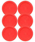 Six Pack 2 Cup Red Food Storage Replacement Lids BPA Free Odor Resistant Microwave Safe Refrigerator Freezer Durable USA Made