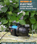 1.5HP Grab And Go Portable Garden Booster Pump With Prefilter For Water Transfer And Drainage, 1200GPH, Lift 151Ft in garden