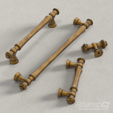 Solid Antique Brass Cabinet Knobs 10 Pack 2.1 Inch 55mm Cabinet Hardware For Cabinets Cupboards And Drawers Brushed Finish Level Up Your Kitchen And Furniture With Stylish Drawer Pulls shown