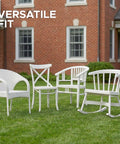 Outdoor Chair Cushions Set Of 4 With Ties, Fade Resistant And Water Resistant, D Shaped Patio Seat Pads, chairs on lawn