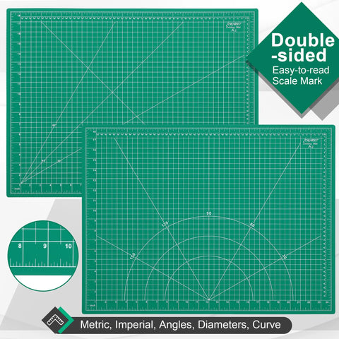 Density Upgraded 18x24 Self Healing Sewing And Cutting Mat For Crafts Pro Grade 5 Ply Cutting Board For Fabric Leather Cutting Green
