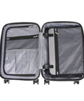 Interior view of Diamond Tower Hardside Luggage With Expandable Design Rose Gold Finish Eight Wheel Spinner Travel Case