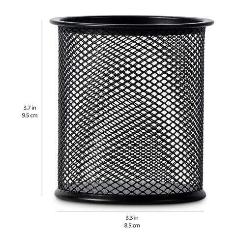 Wire Mesh Pen Holder And Pencil Cup Desk Organizer For Stationery And Office Supplies Sturdy Steel Mesh With Black Powder Coat