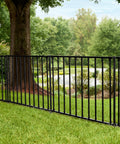 No Dig Garden Fence Kit For Small Dogs 35 Inch High By 42 Inch Wide Two Panels Poly Steel Black Fence Rust Resistant Outdoor Yard