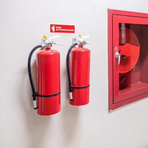 High Visibility Fire Extinguisher Sticker Set for Office and Commercial Spaces No Brainer Safety Sign for Landlords and Short Term Rentals