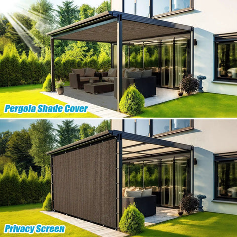 90 Percent UV Block Shade Cloth For Pergola With Grommets 8 By 10 Feet Privacy Screen for outdoor patio mocha HDPE canopy