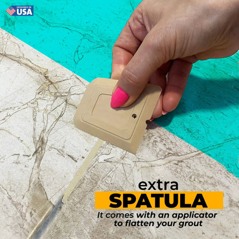 Warm Beige Tile Grout Repair Kit With Premixed Sanded Grout for Bathrooms Showers and Kitchens Water Resistant Filler Tube with Applicator.