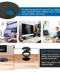 5 Pack Black Round Desk Cable Grommets 3 Inch 76mm Two Piece ABS Plastic Hole Cover installed on wooden desk