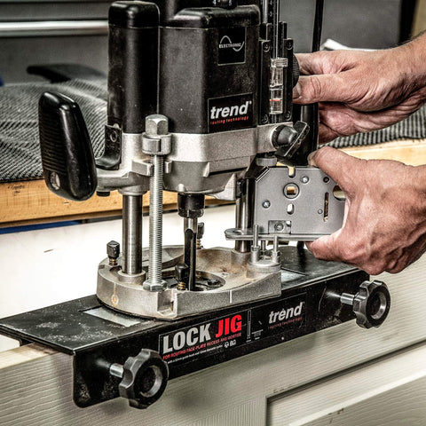 Pro Grade Lock Jig Kit For Routing Face Plate Recess And Mortise, Fast Tool Free Setup With Locking Levers And Twin Clamping Knobs