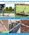 Beast Of A 31 Inch Heavy Duty Landscape And Pond Rake for gravel driveways, soil loosening, leaf and debris collection, weed removal