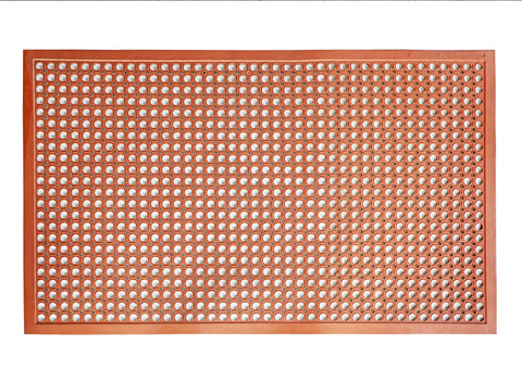 Anti Fatigue Rubber Floor Mat For Workstations And Assembly Lines 36 By 60 Inches Red Commercial Grade With Drainage Holes Grease Resistant