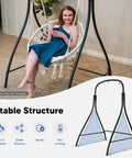 Beefy Heavy-Duty Steel Hammock Chair Stand With 400 Lbs Capacity, Adjustable Height From 73.2 To 77.2 Inches, indoor scene