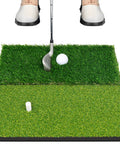 Portable Foldable Grab-and-Go Dual Turf Golf Practice Mat for Indoor Outdoor Swing and Chipping Realistic Fairway and Rough Turf