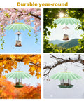 10.5 Inch Hummingbird Feeder Shade Dome Cover Rain Guard Weather Shield For Bird Feeders Umbrella Roof Squirrel Baffle Flower Design Light Green 2 Pack in four seasons