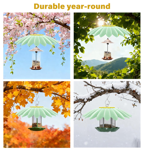 10.5 Inch Hummingbird Feeder Shade Dome Cover Rain Guard Weather Shield For Bird Feeders Umbrella Roof Squirrel Baffle Flower Design Light Green 2 Pack in four seasons