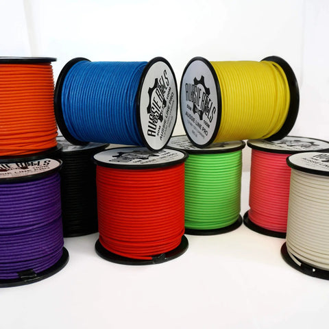 Spools of colorful stiff UHMWPE spearfishing reel line 175ft 1.9mm 680lb load for spearguns and outdoor use.