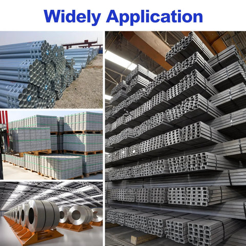 Stacks of steel tubes, pallets of block straps, and rolls of steel sheets highlight the versatility of the 12 Inch Heavy Duty Strapping Cutter For Steel Pet Pp Bands With Chrome Vanadium Blade Cuts Thick Tape Like Butter Featuring A Safe Bionic Beak Lightweight Design And Non Slip Handle For Smooth No Sweat Job Site Work Every Single Day.