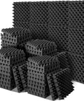 Tight 60 Pack Acoustic Foam Panels Hella Thick Sound Proof Wall Padding 12 X 12 X 2 Inches stacked acoustic tiles