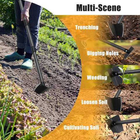 Triangle Garden Hoe With A 60 Inch Long Handle For Weeding Digging And Loosening Soil Heavy Duty Metal Garden Tool multi-scene use