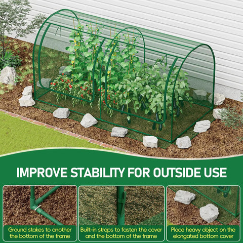 Garden Plant Netting Mesh Cover For Raised Bed 98x49x49in With Roll Up Zipper Door Large Tunnel Netting For Vegetables And Fruits Bird And Insect Proof Keeps Plants Airy And Safe Green