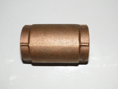1-inch brass check valve body, side view, for water well pump and pressure tank installation